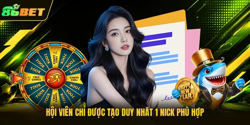 Hội viên chỉ được tạo duy nhất 1 nick phù hợp